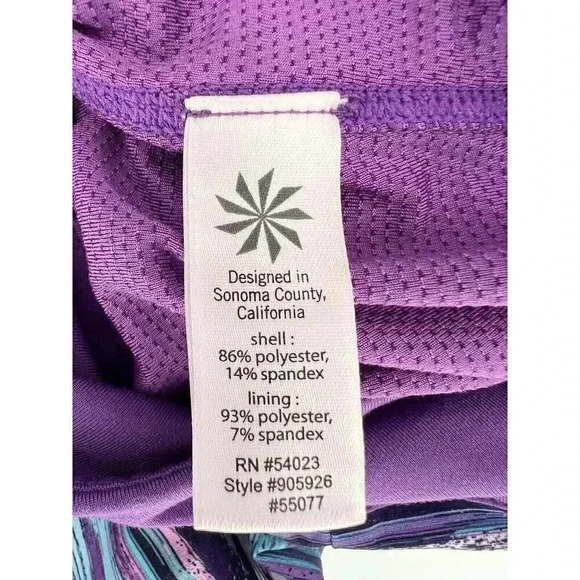 Athleta Relay Skort w/ Built-In Shorts -Purple Stripe Size 4 (28"x3"x14") EUC - Picture 9 of 10